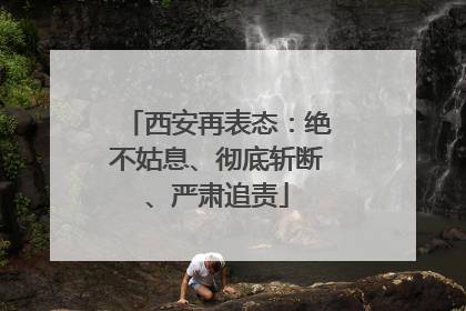 西安再表态：绝不姑息、彻底斩断、严肃追责