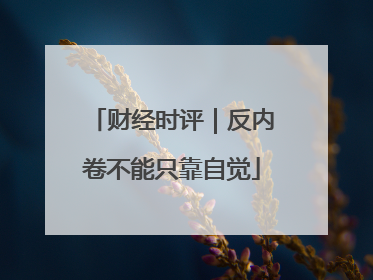 财经时评｜反内卷不能只靠自觉