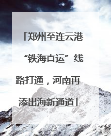 郑州至连云港“铁海直运”线路打通，河南再添出海新通道