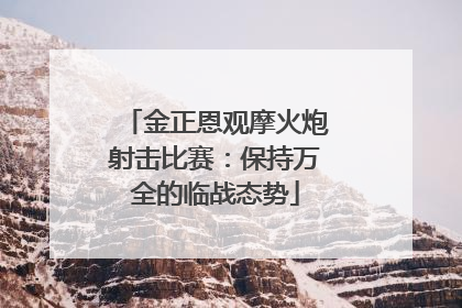 金正恩观摩火炮射击比赛：保持万全的临战态势