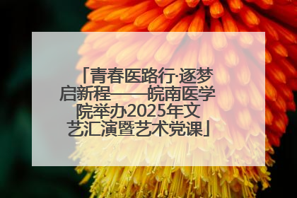 青春医路行·逐梦启新程——皖南医学院举办2025年文艺汇演暨艺术党课