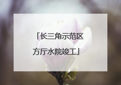 长三角示范区方厅水院竣工