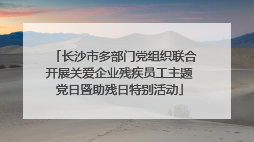 长沙市多部门党组织联合开展关爱企业残疾员工主题党日暨助残日特别活动