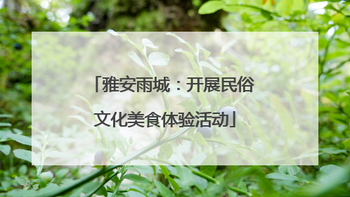 雅安雨城：开展民俗文化美食体验活动