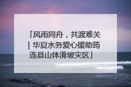 风雨同舟，共渡难关｜华夏水务爱心援助筠连县山体滑坡灾区