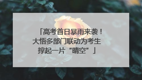 高考首日暴雨来袭！大悟多部门联动为考生撑起一片“晴空”