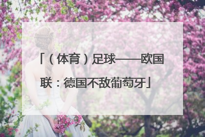 （体育）足球——欧国联：德国不敌葡萄牙