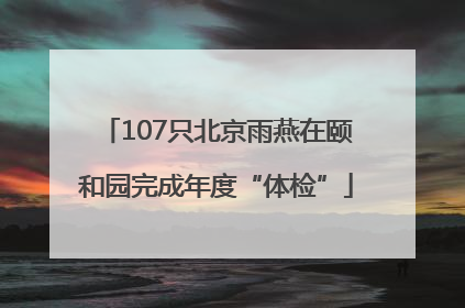 107只北京雨燕在颐和园完成年度“体检”