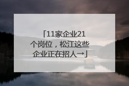 11家企业21个岗位，松江这些企业正在招人→