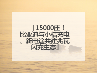 15000座！比亚迪与小桔充电、新电途共建兆瓦闪充生态