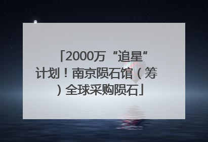 2000万“追星”计划！南京陨石馆（筹）全球采购陨石