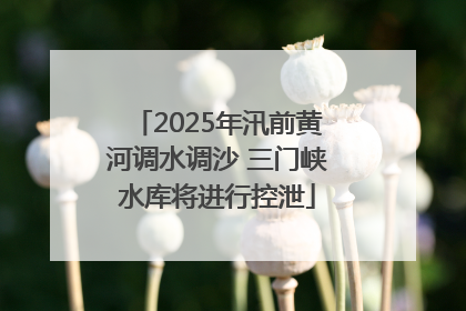 2025年汛前黄河调水调沙 三门峡水库将进行控泄
