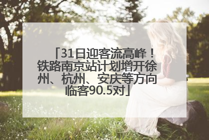31日迎客流高峰！铁路南京站计划增开徐州、杭州、安庆等方向临客90.5对