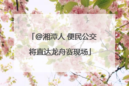 @湘潭人 便民公交将直达龙舟赛现场